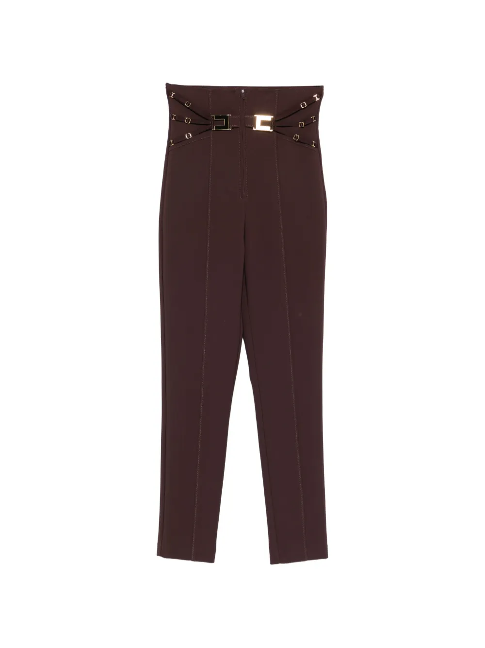 Elisabetta Franchi buckle-detail trousers - Braun