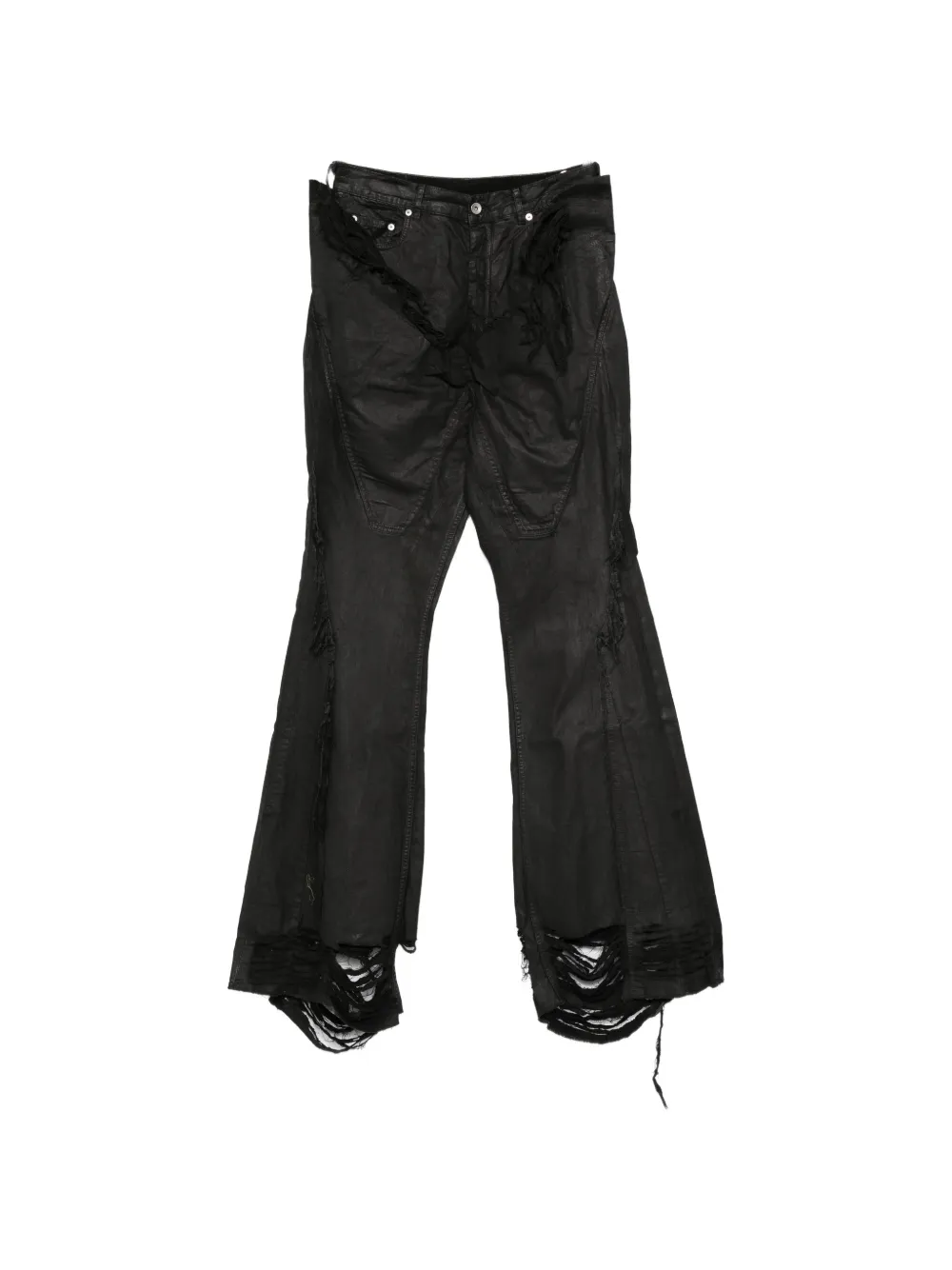Rick Owens Drkshdw Frayed Denim Jeans In Black