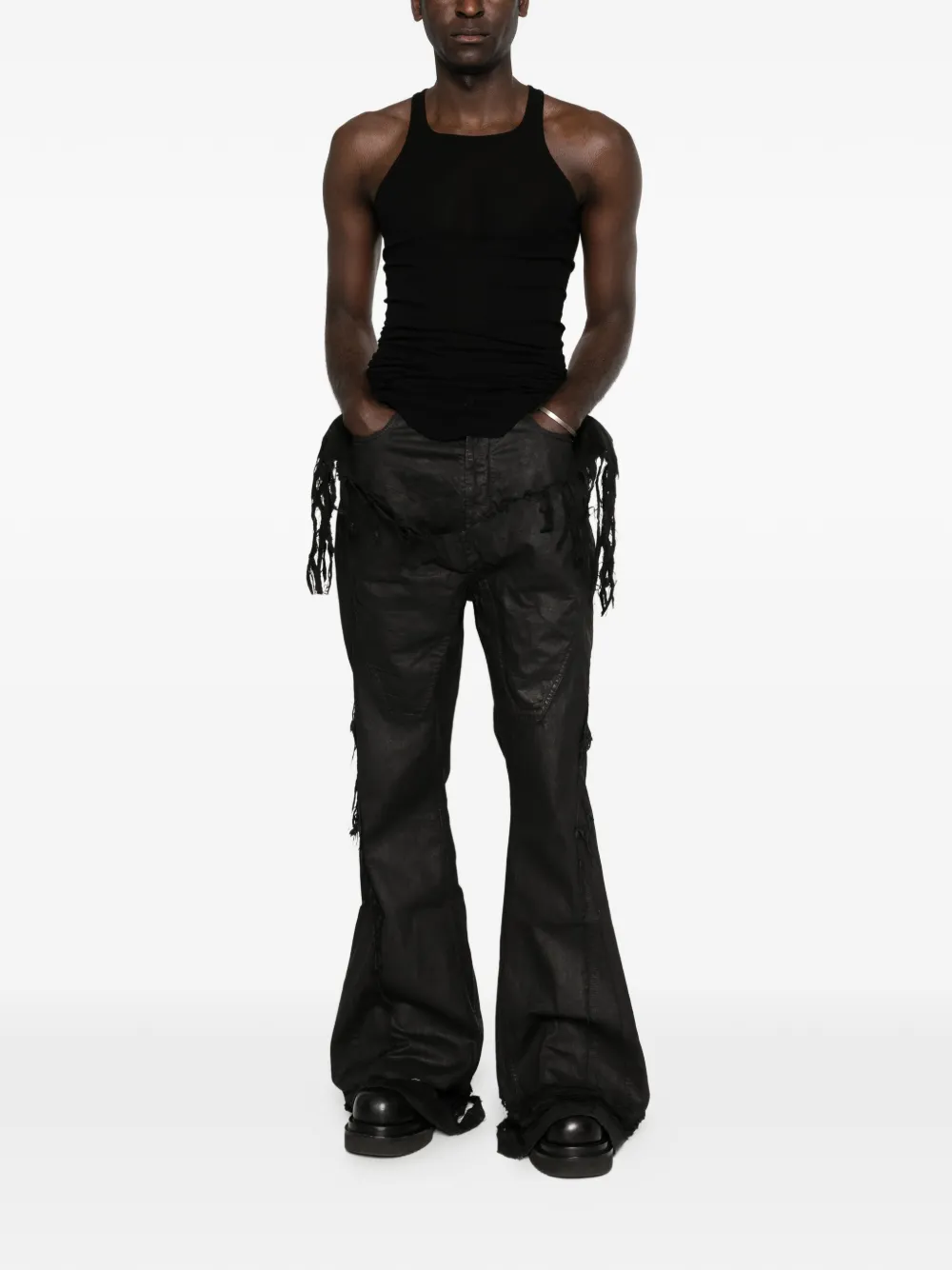 Rick Owens DRKSHDW Denim jeans met franje Zwart