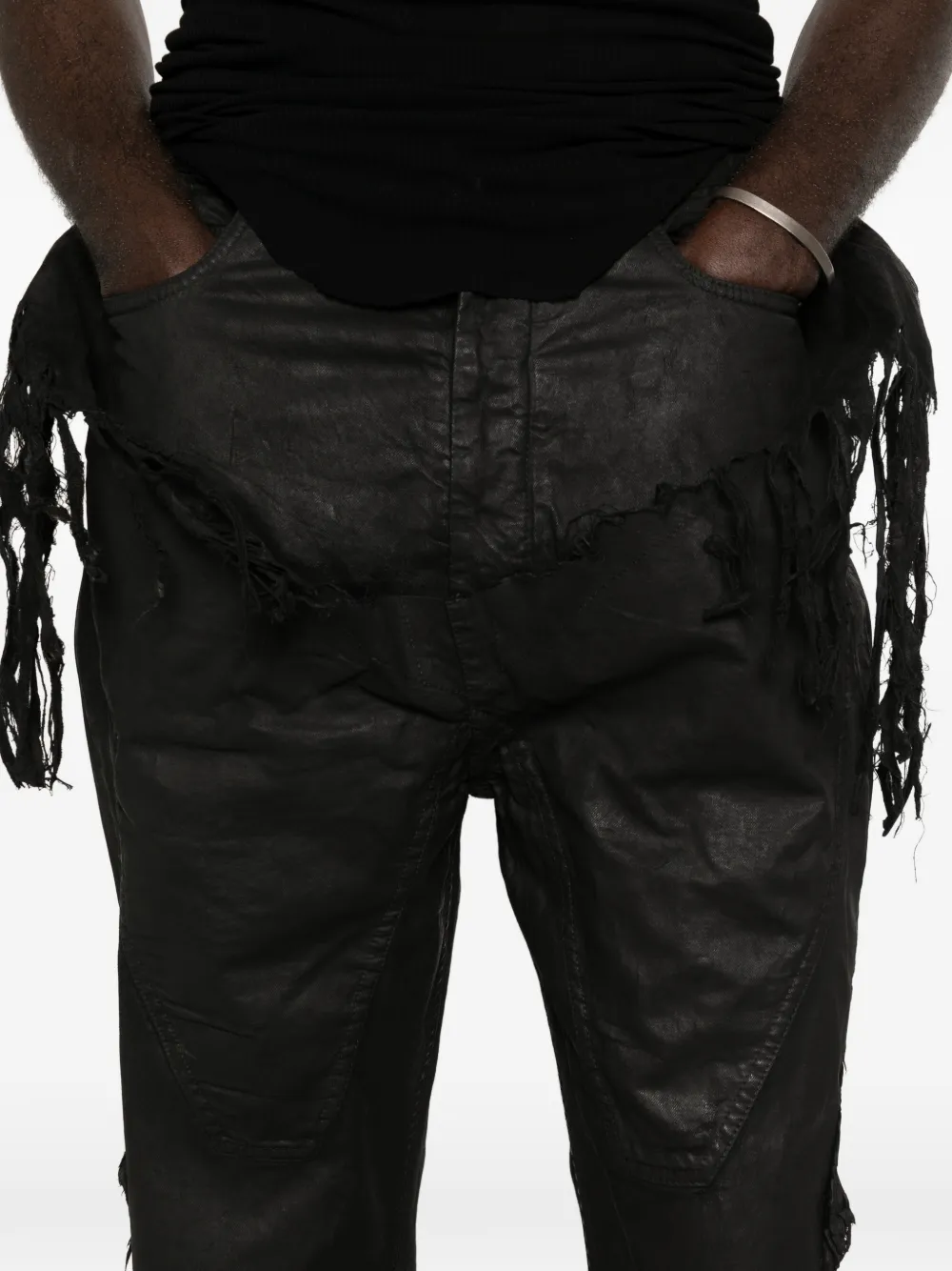 Rick Owens DRKSHDW Denim jeans met franje Zwart