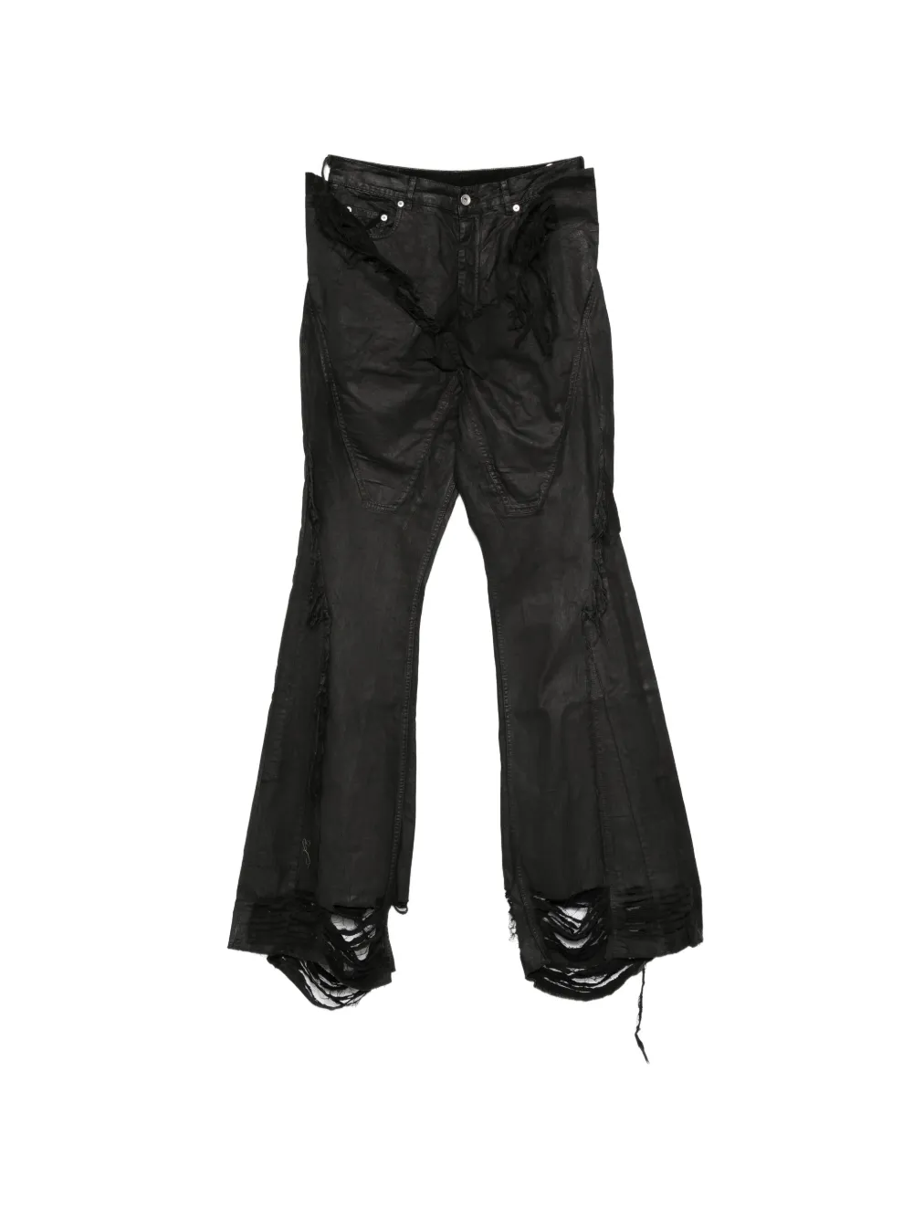 Rick Owens DRKSHDW frayed denim jeans - Nero