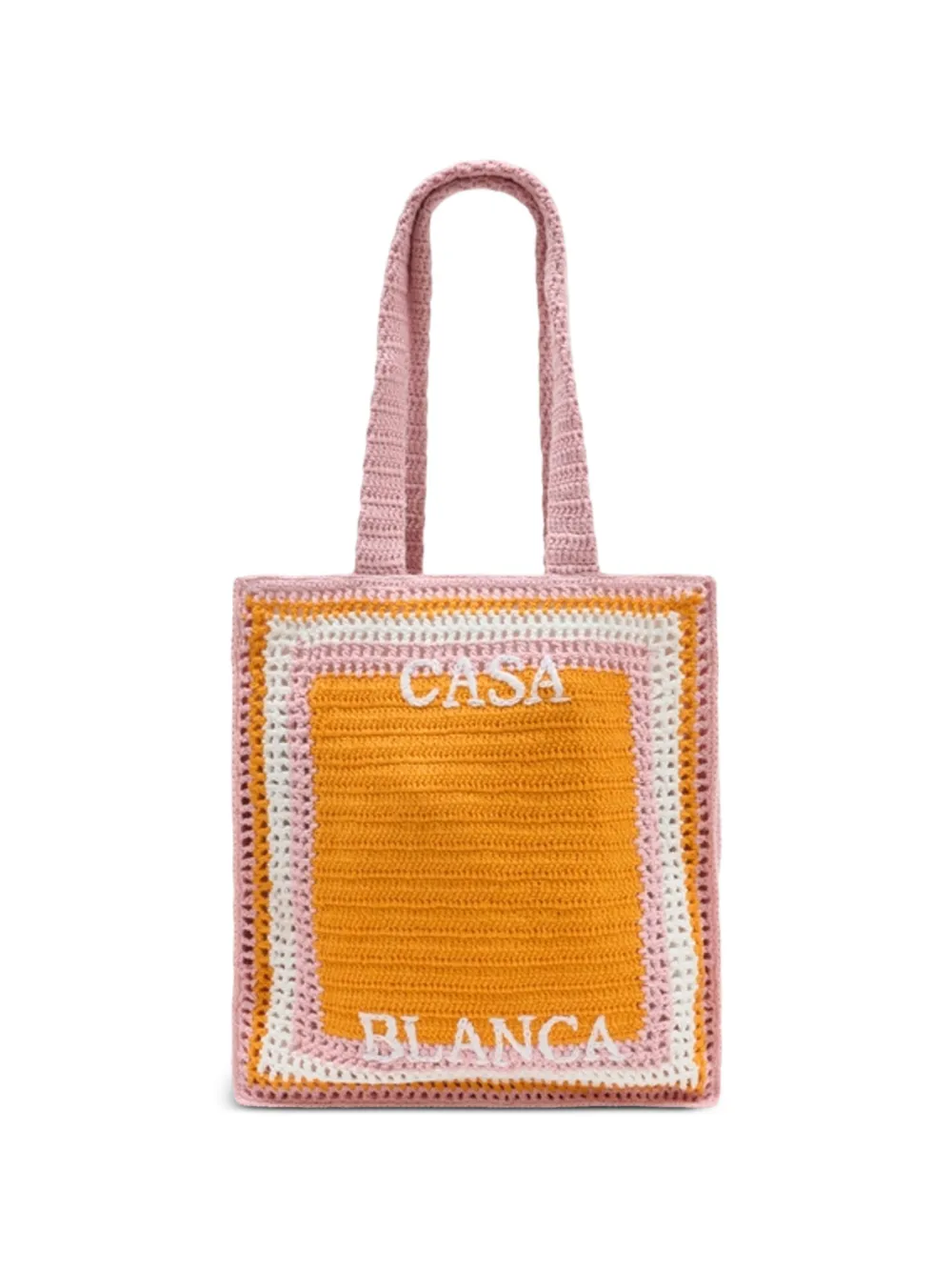 Casablanca stripe crochet tote bag - Rosa