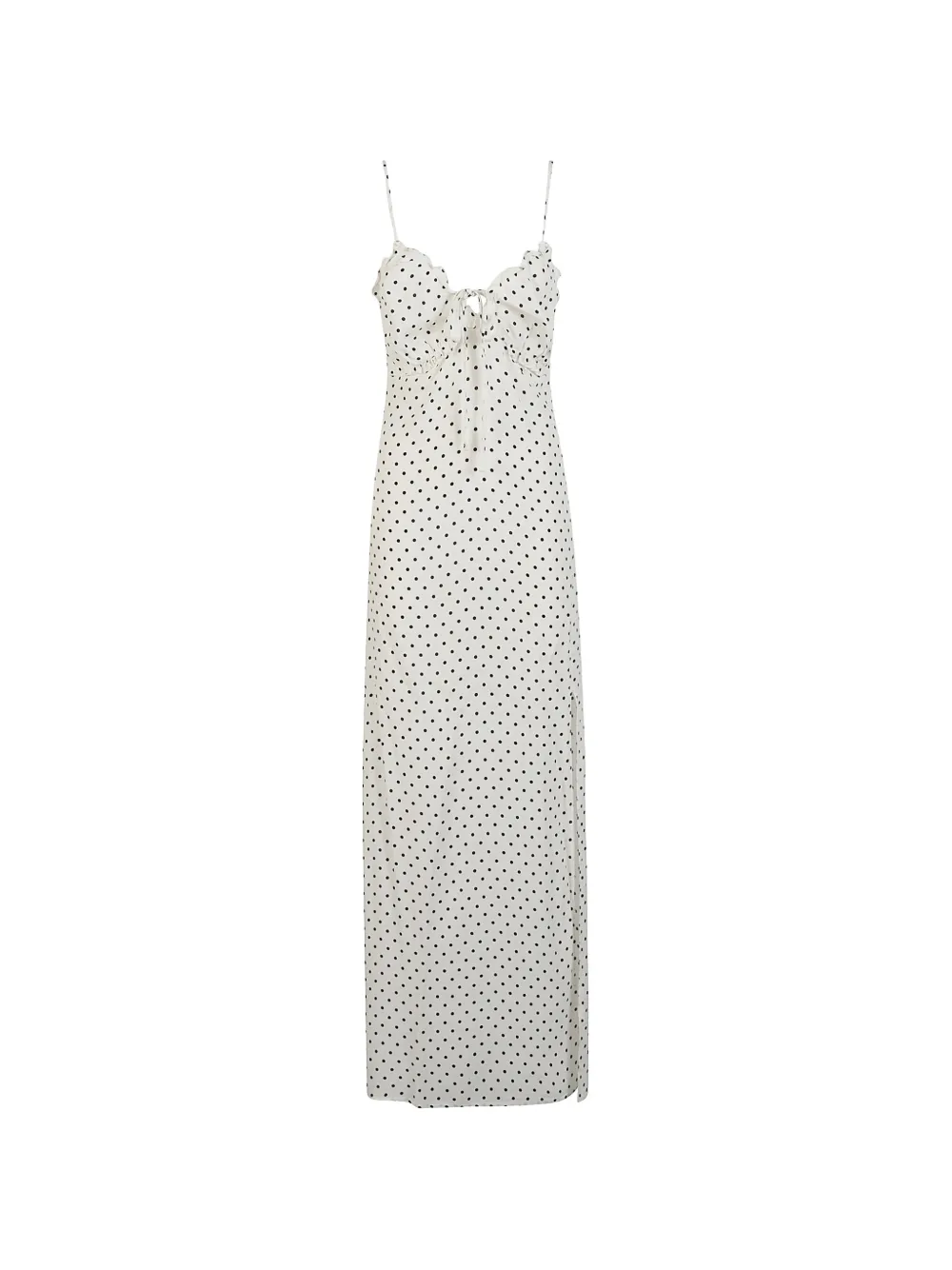 MAR DE MARGARITAS tie-detail polka-dot dress - Bianco