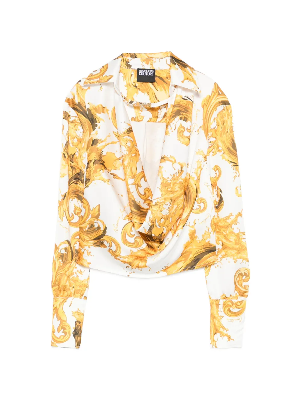 Versace Jeans Couture long-sleeve baroque-print blouse - Bianco