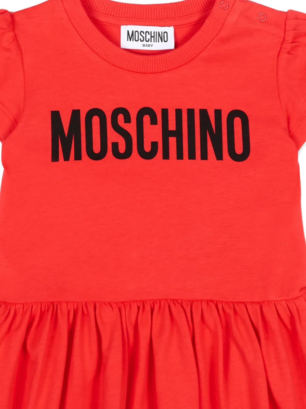 Moschino Kids Jurk met ruches Rood