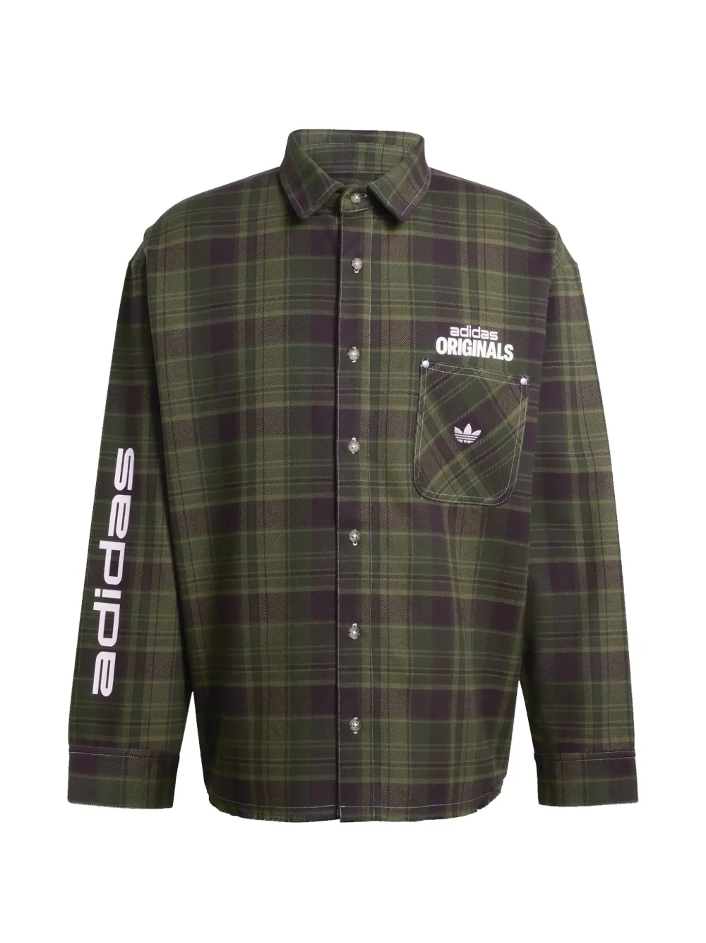 adidas button up check shirt - Verde