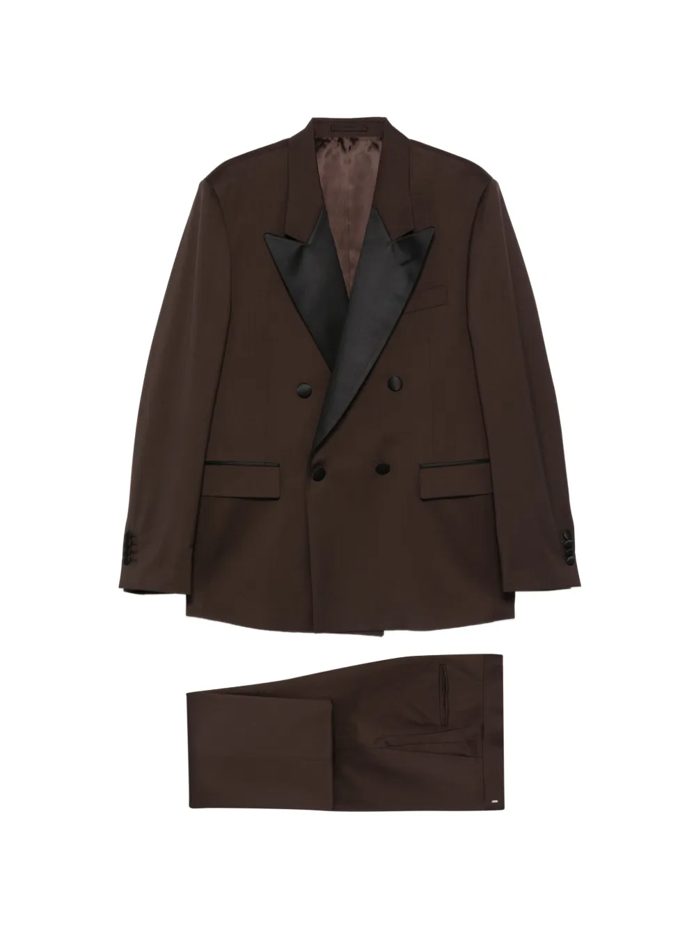 Lardini double-breasted peaked-lapel suit - Marrone
