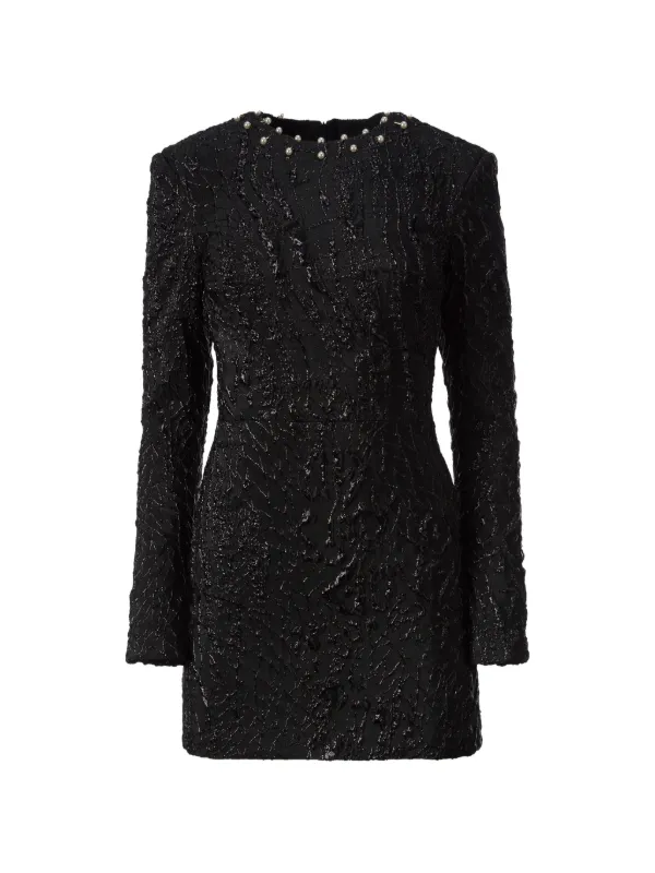 Mia Peculiar pearl-detail Mini Dress | Black | FARFETCH