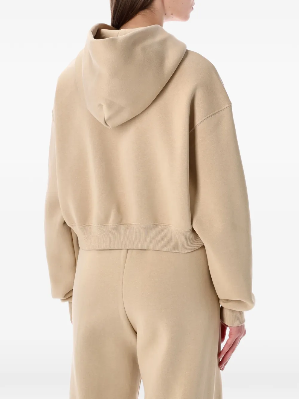 Nike Hoodie met halve knoop Beige