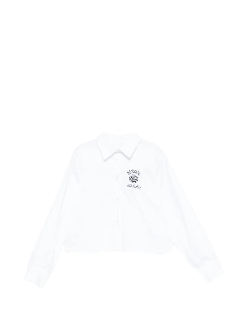 MSGM Kids buttoned collared shirt - Bianco