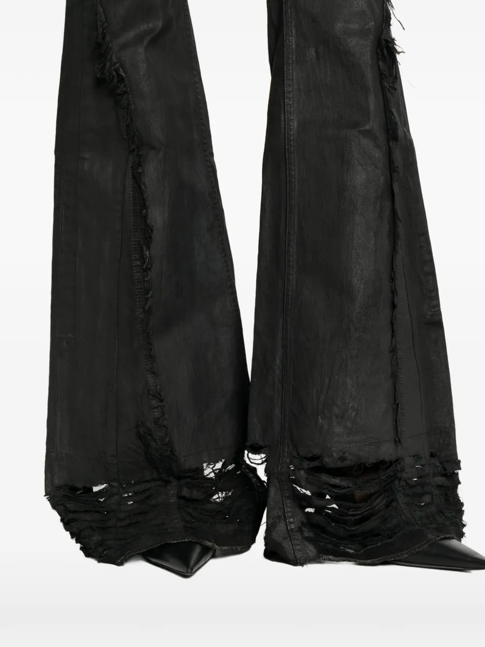 Rick Owens DRKSHDW Jeans met franje Zwart