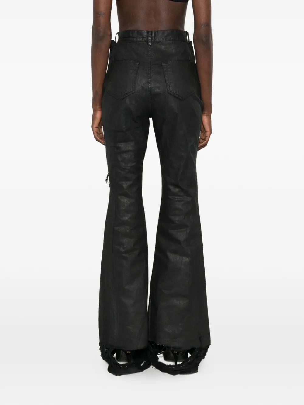Rick Owens DRKSHDW Jeans met franje Zwart