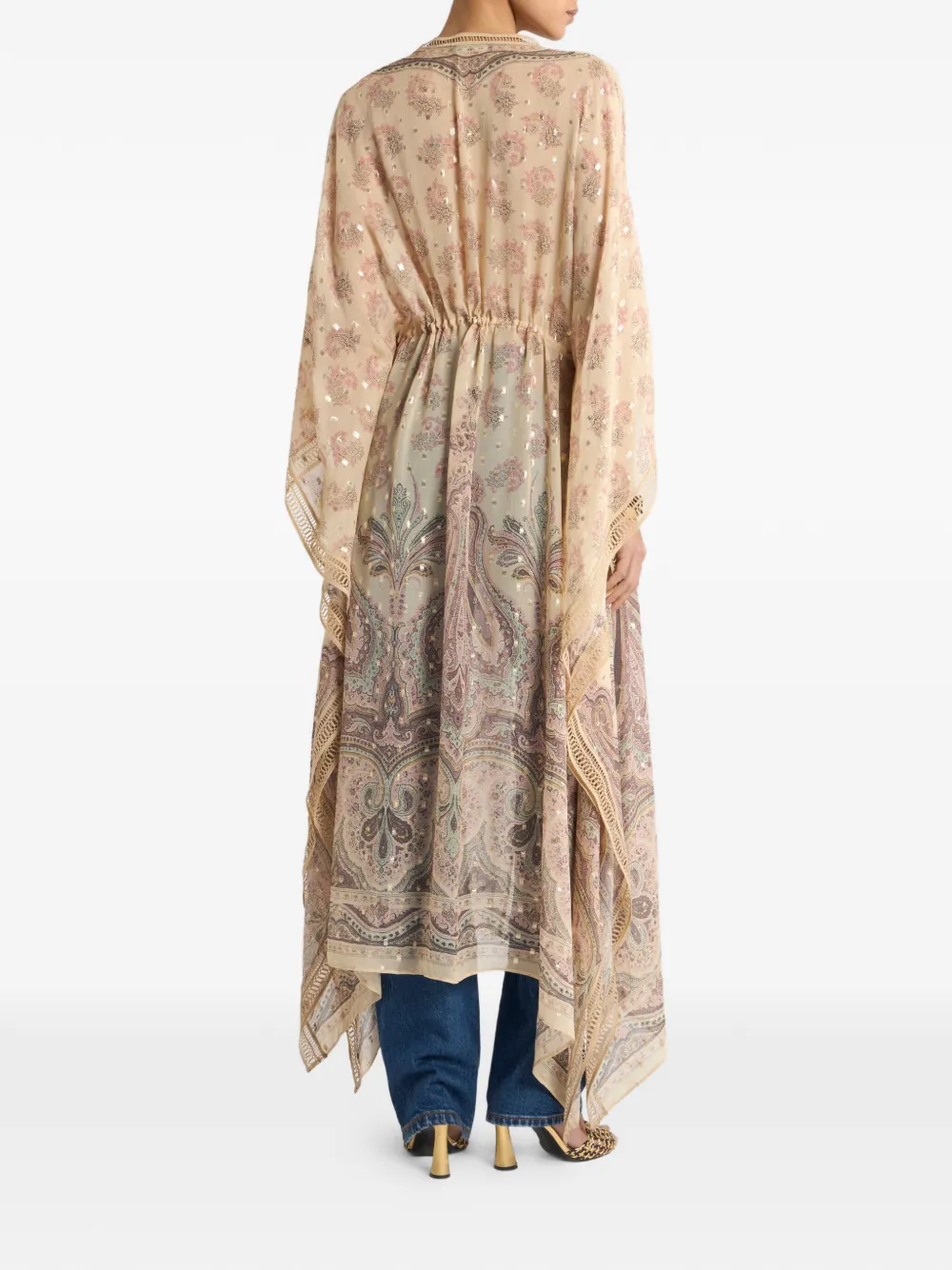ETRO Zijden tuniek met print Beige