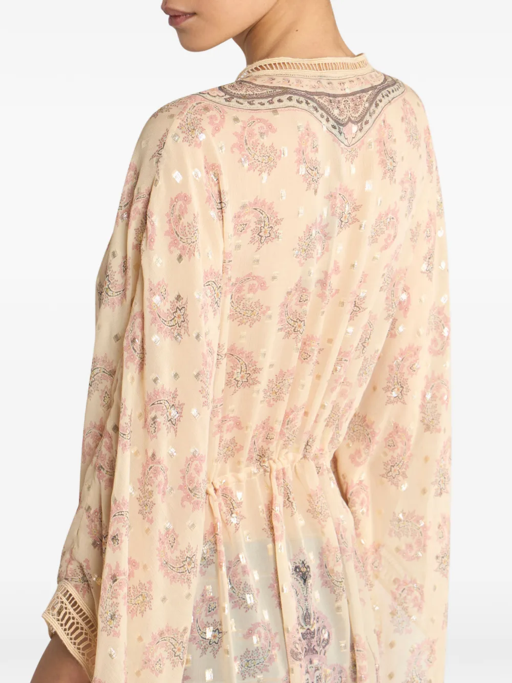 ETRO Zijden tuniek met print Beige