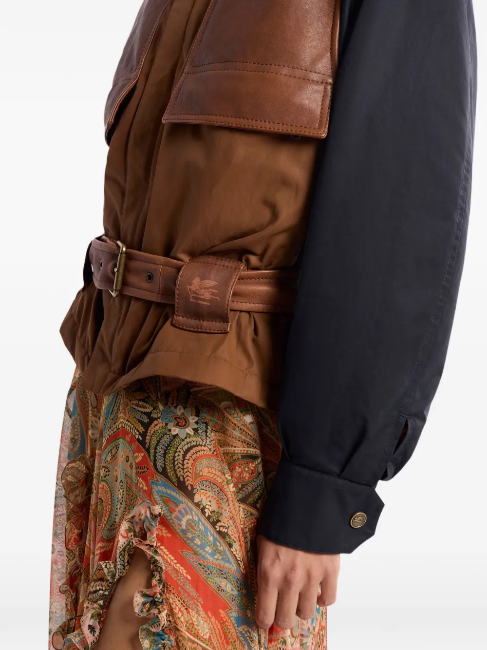 ETRO Gewatteerd bomberjack met contrasterende mouwen Bruin