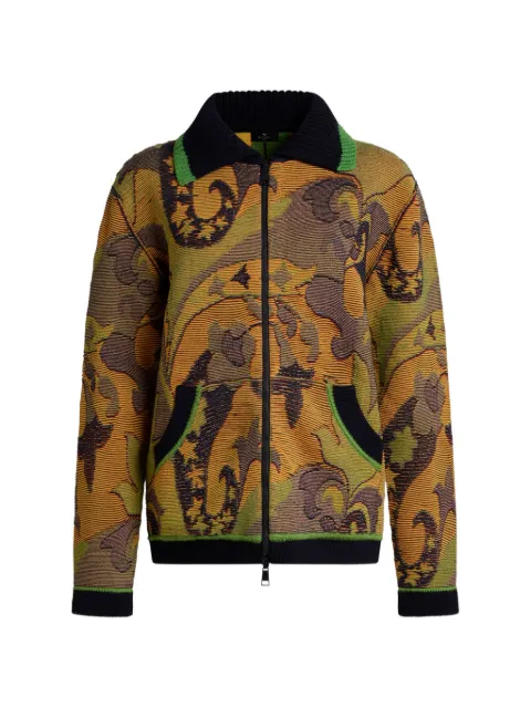 ETRO jacquard-cardigan med lynlås og blomstret paisley-motiv