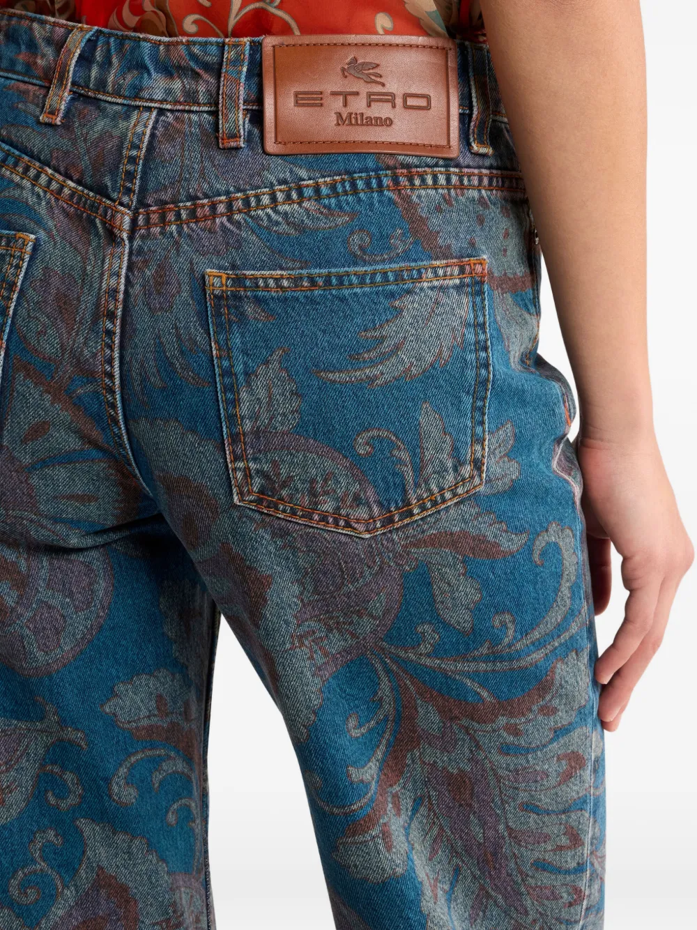 ETRO Flared jeans met bloemenprint Blauw