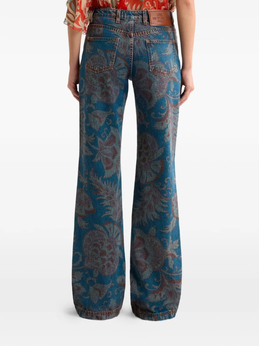 ETRO Flared jeans met bloemenprint Blauw