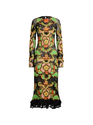 knee length dresses for ladies Versace Multicolour Long Sleeve Floral Printed Maxi Dress Size IT 42 ( –  Sellier