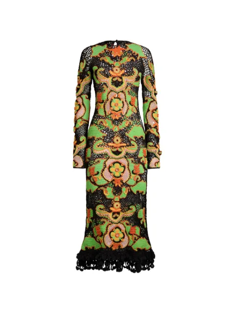 ETRO robe mi-longue à fleurs en crochet
