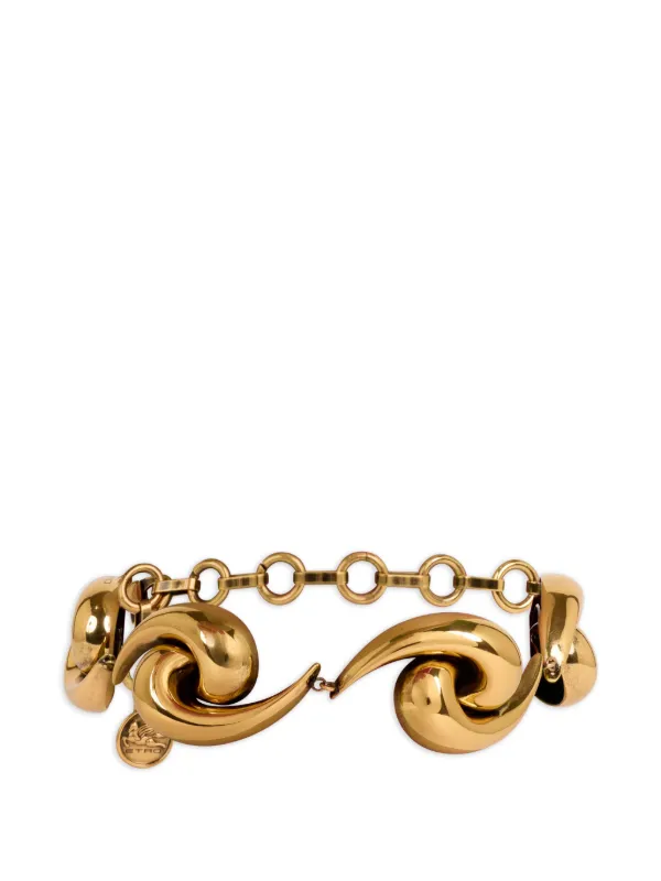 Etro Paisley Choker Necklace in Gold