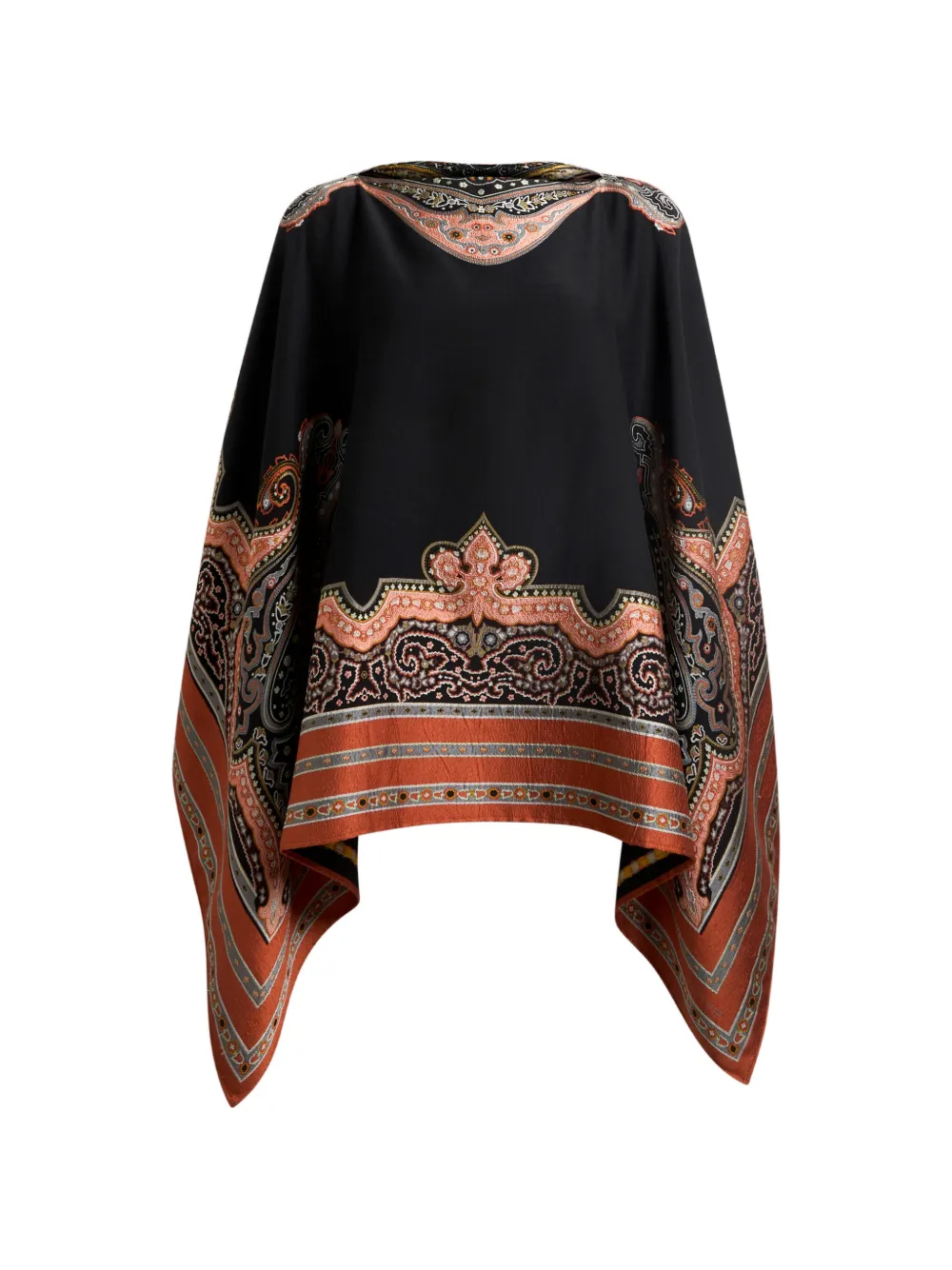 ETRO Bestickter Fil-Coupé-Poncho - Schwarz