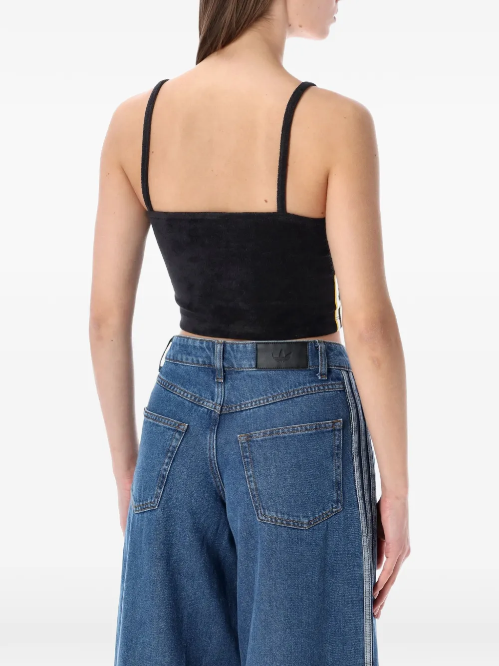 adidas Gestreepte tanktop Zwart