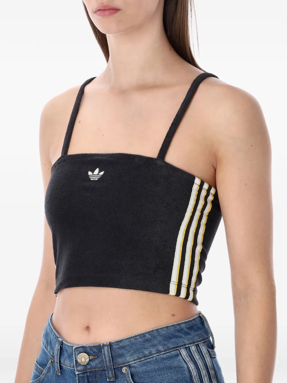 adidas Gestreepte tanktop Zwart