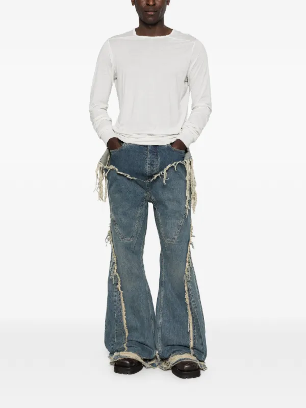 Rick Owens DRKSHDW Distressed Flared Jeans | Blue | FARFETCH
