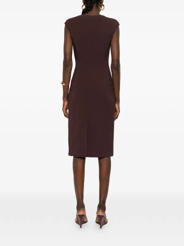 Elisabetta Franchi zip-up Midi Dress | Brown | FARFETCH