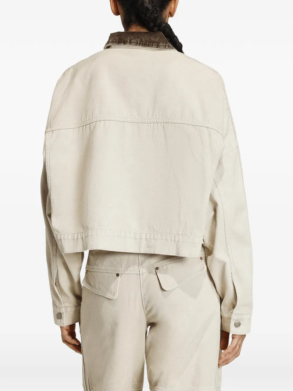 adidas Jas met ribfluwelen kraag Beige