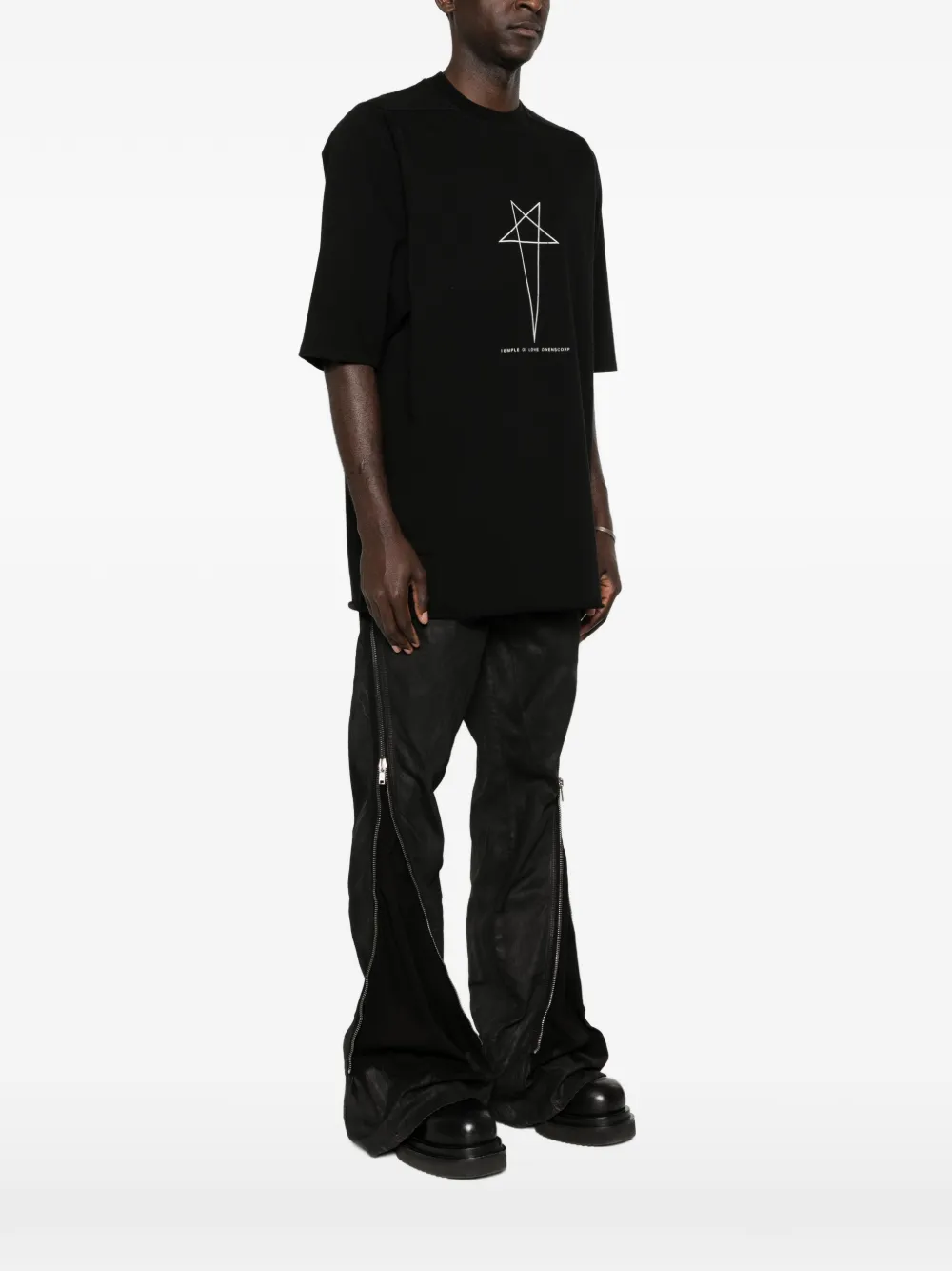 Rick Owens DRKSHDW T-shirt met sterrenprint en ronde hals Zwart