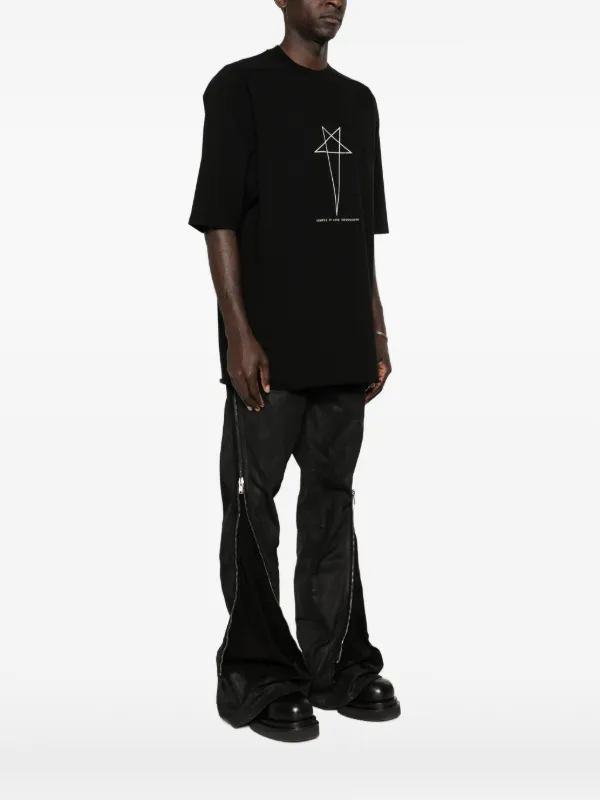 Rick Owens DRKSHDW Temple Jumbo SS T-shirt In milk/black Medium