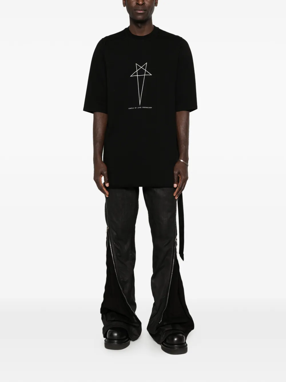 Rick Owens DRKSHDW T-shirt met sterrenprint en ronde hals Zwart