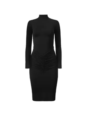 Genny long-sleeve Ruched Midi Dress | Black | FARFETCH
