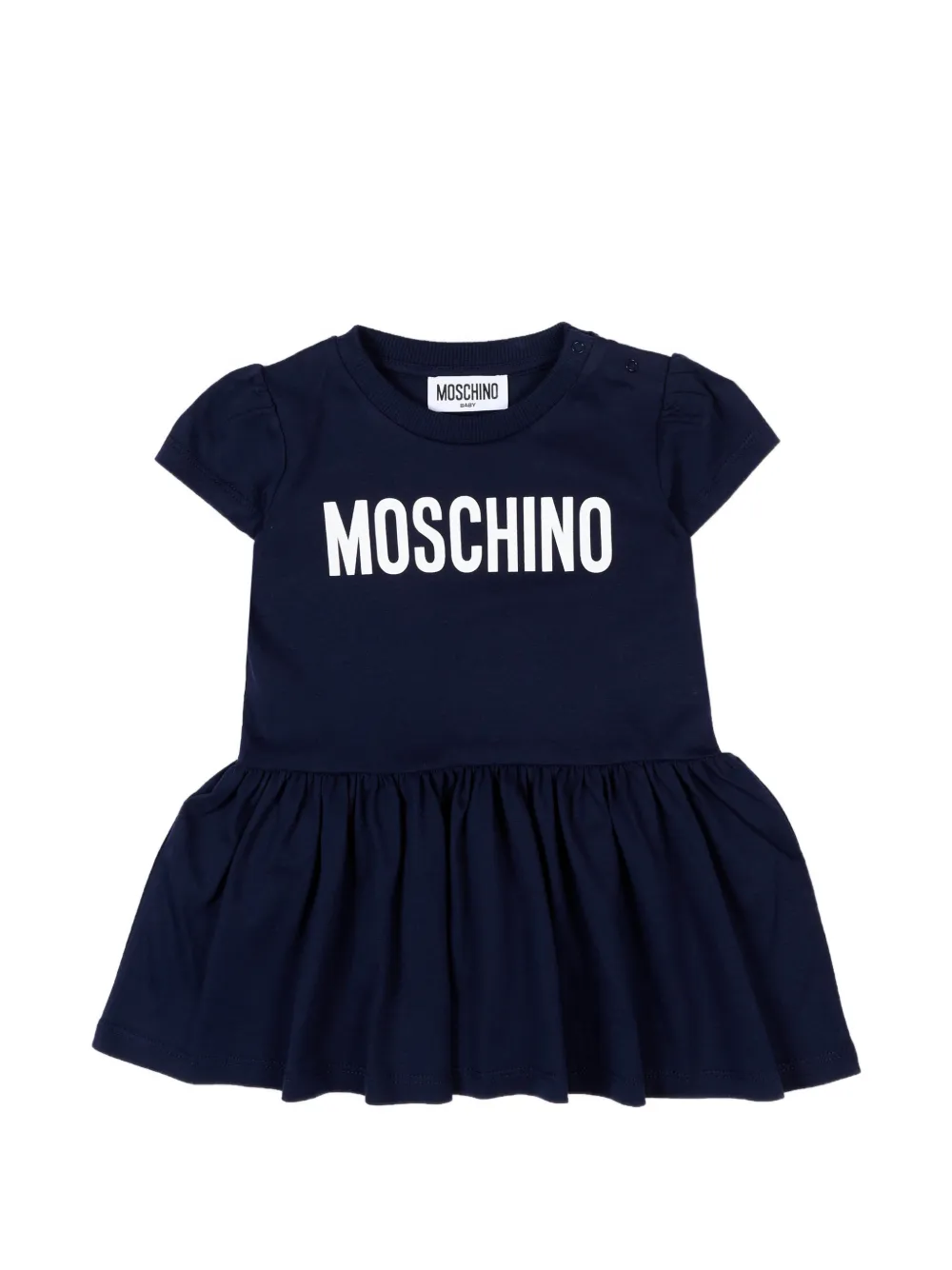 Moschino Kids short-sleeve ruffled dress - Blu