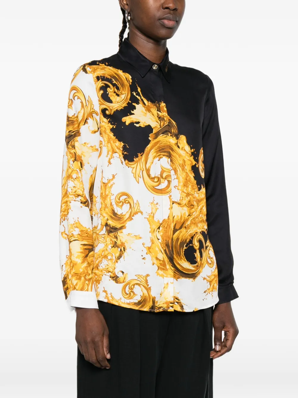  Versace Jeans Couture Baroque-print Shirt - Black 