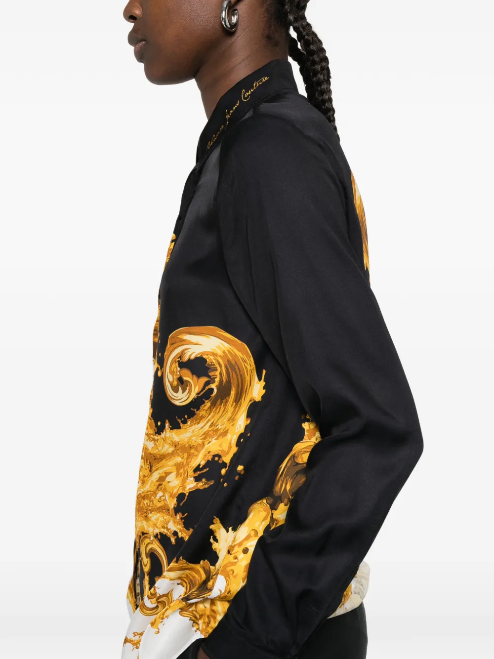 Versace Jeans Couture blouse met barokprint Zwart