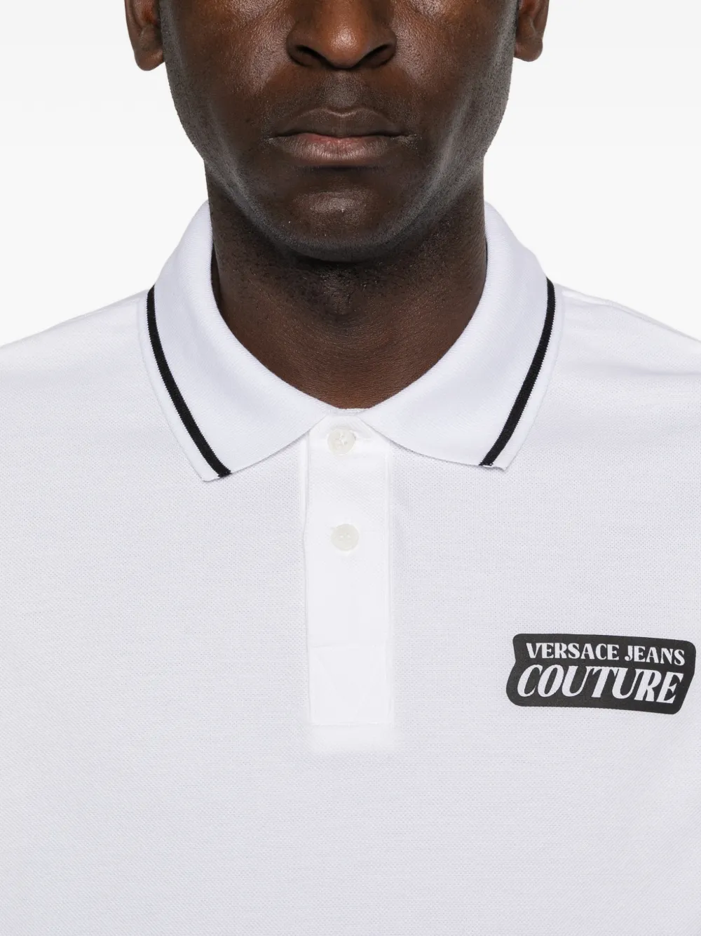 Versace Jeans Couture Poloshirt met logoprint Wit
