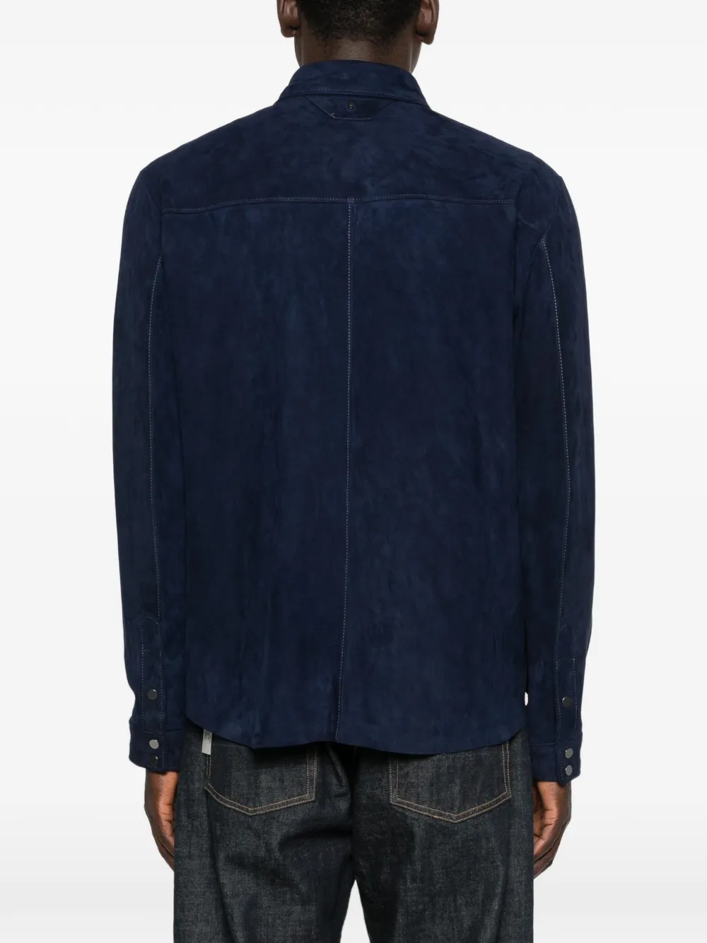 Salvatore Santoro Suède shirtjack Blauw