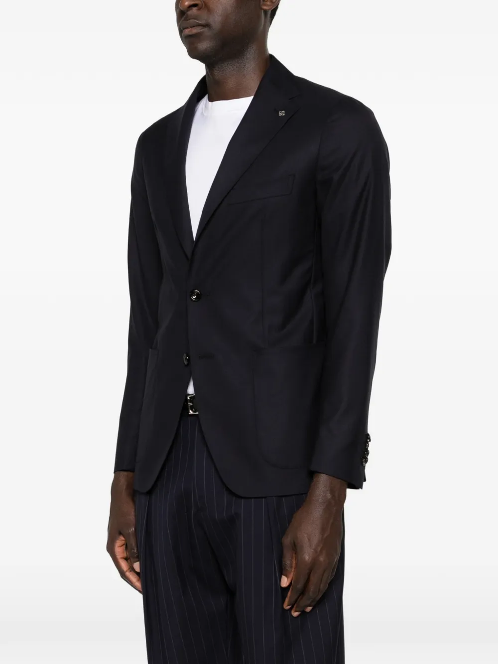 Tagliatore Blazer met opgestikte zak en gekerfde revers Blauw