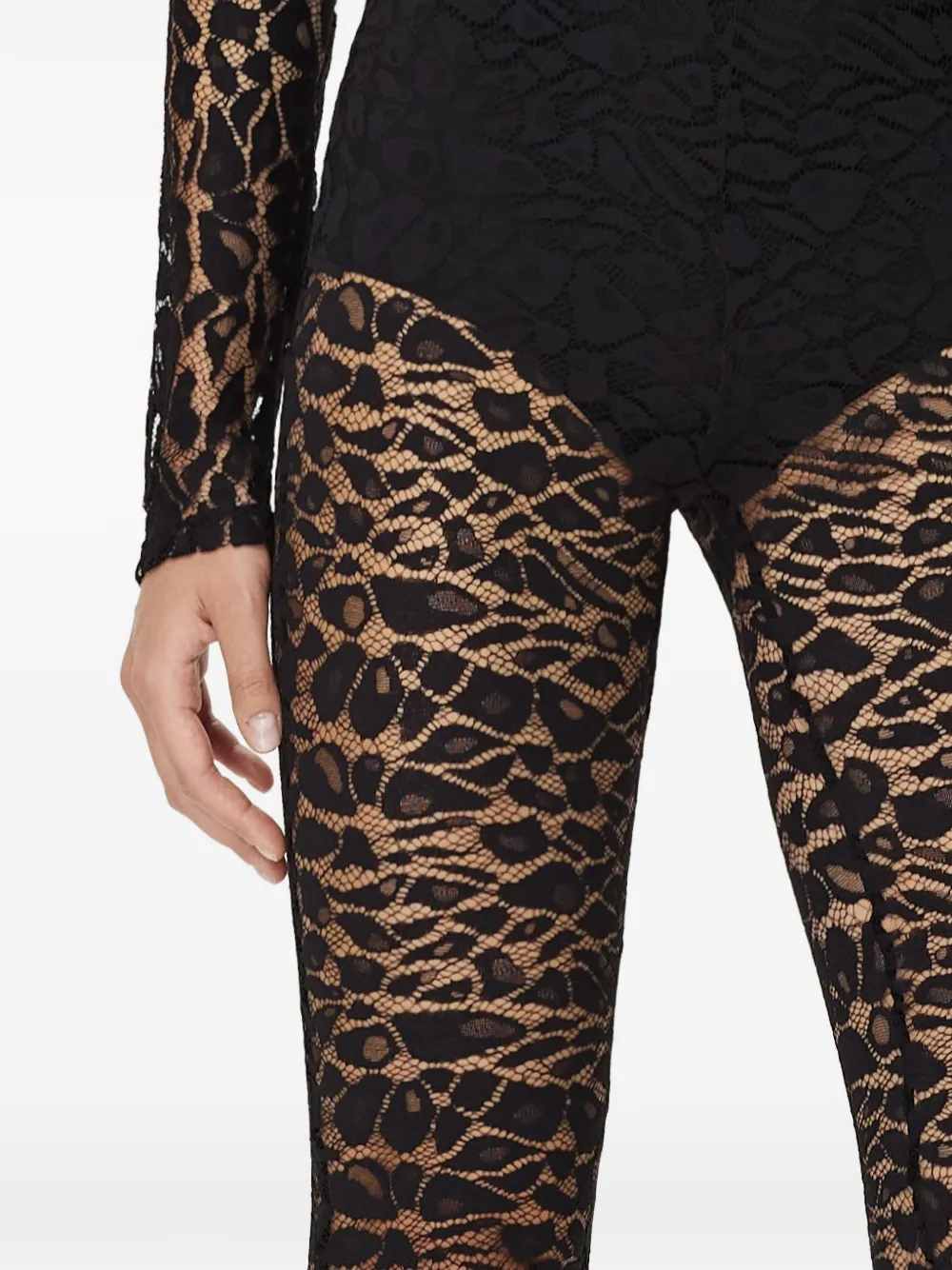 Mia Peculiar Broek met kant Zwart