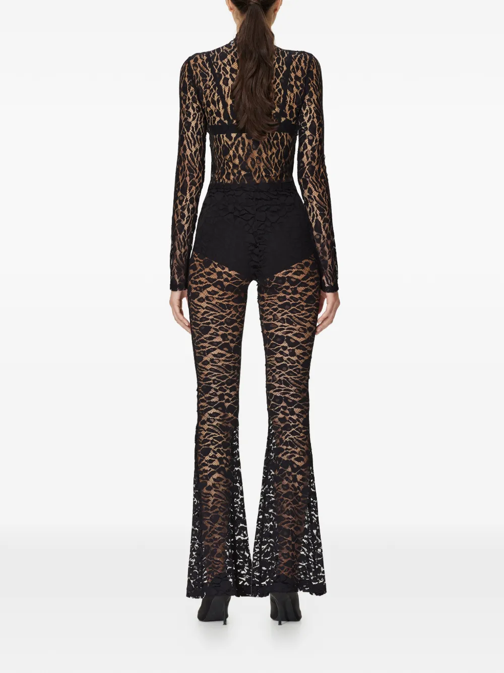 Mia Peculiar Broek met kant Zwart