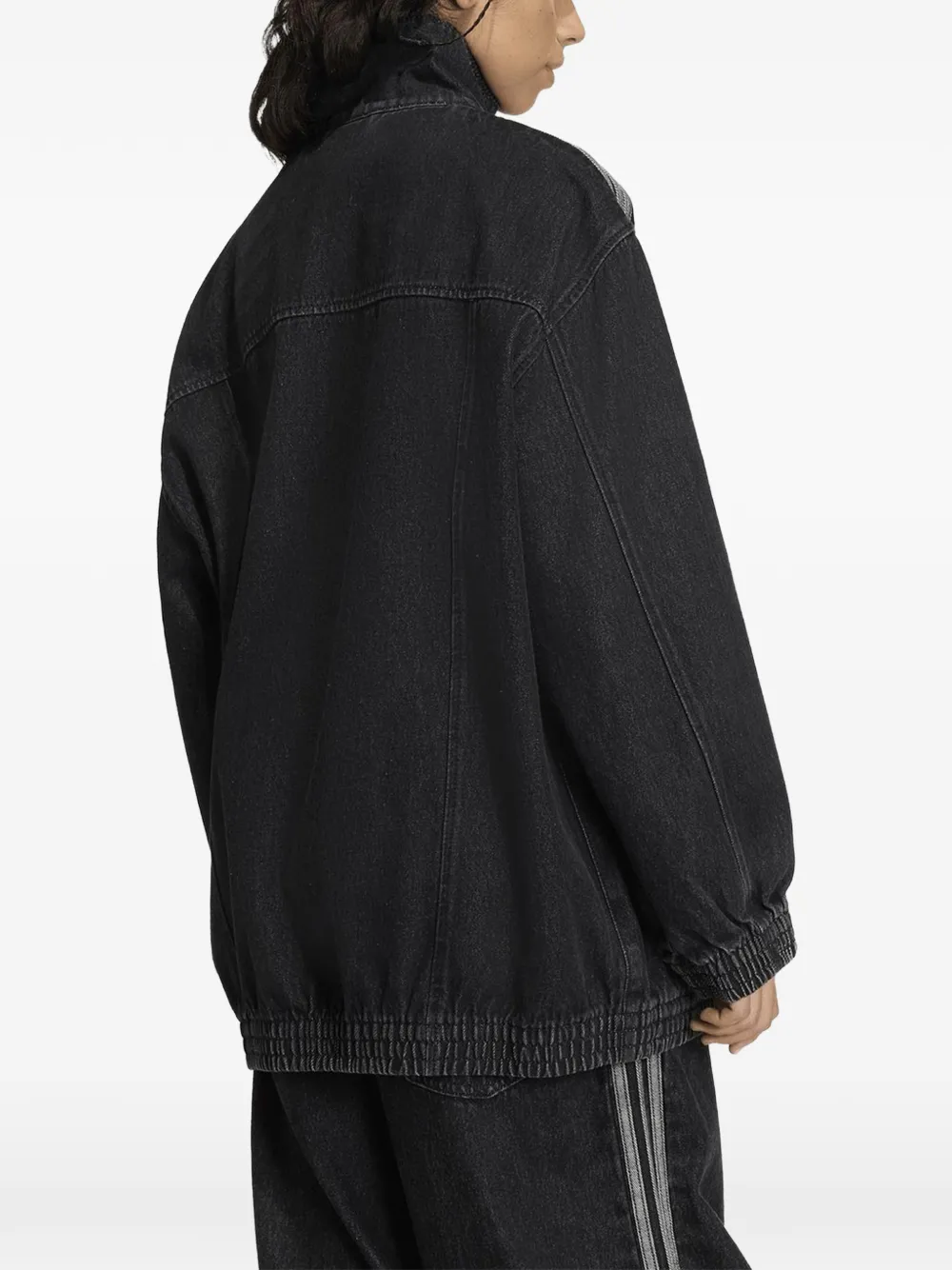  Adidas Firebird Adilenium Striped Zip Jacket - Black 
