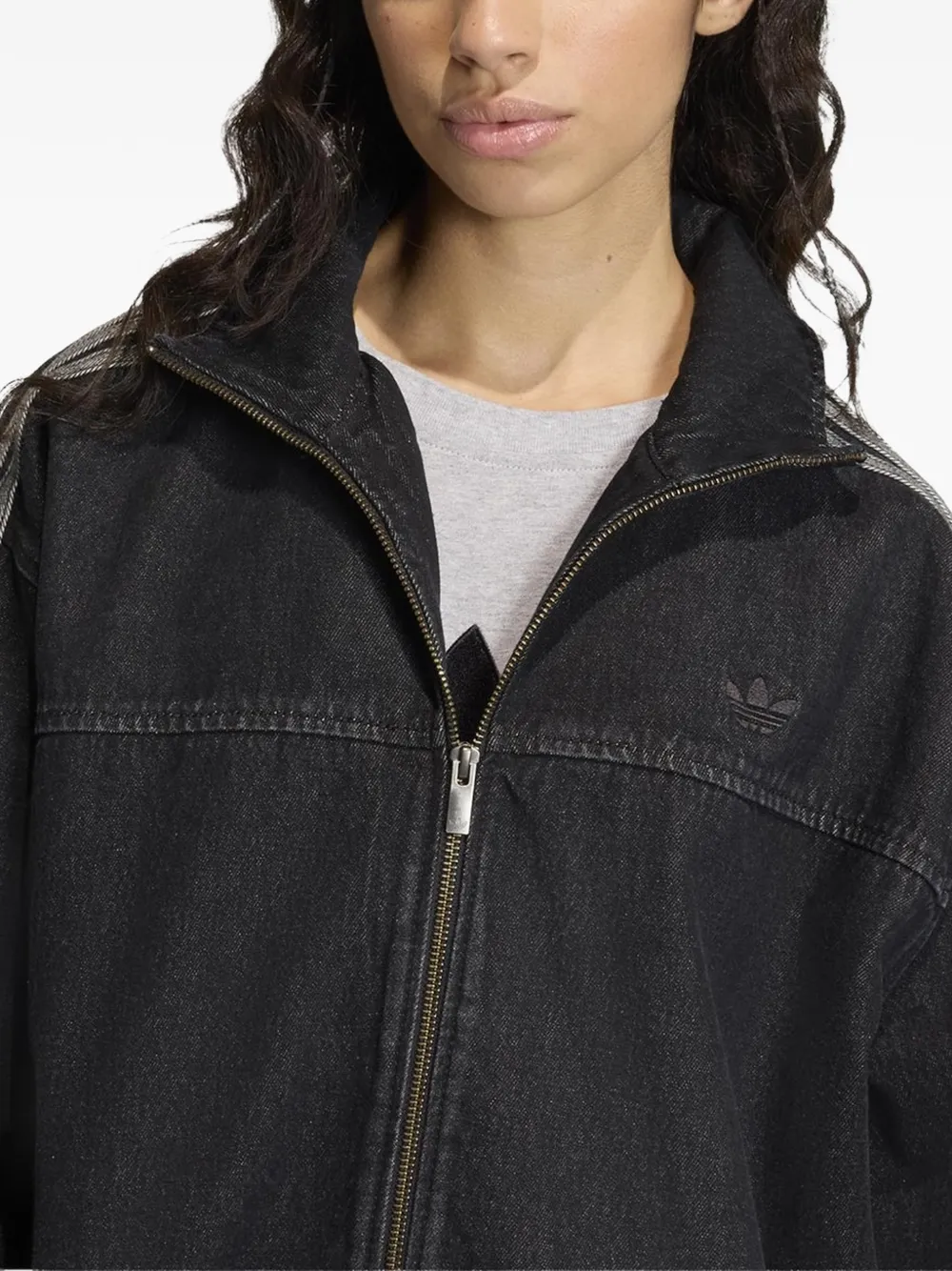  Adidas Firebird Adilenium Striped Zip Jacket - Black 