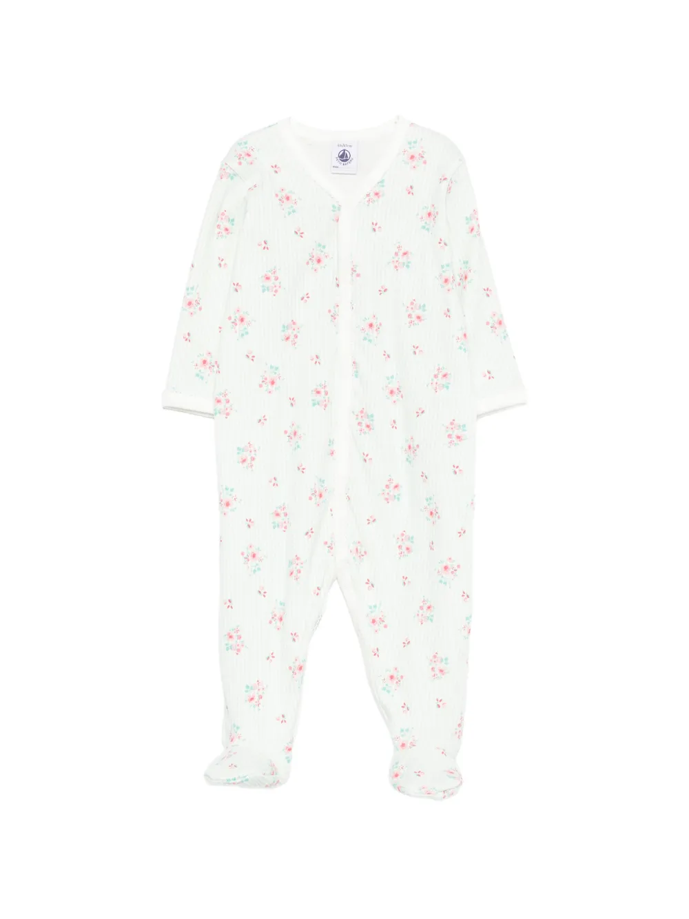 Petit Bateau floral cotton pajama - Bianco