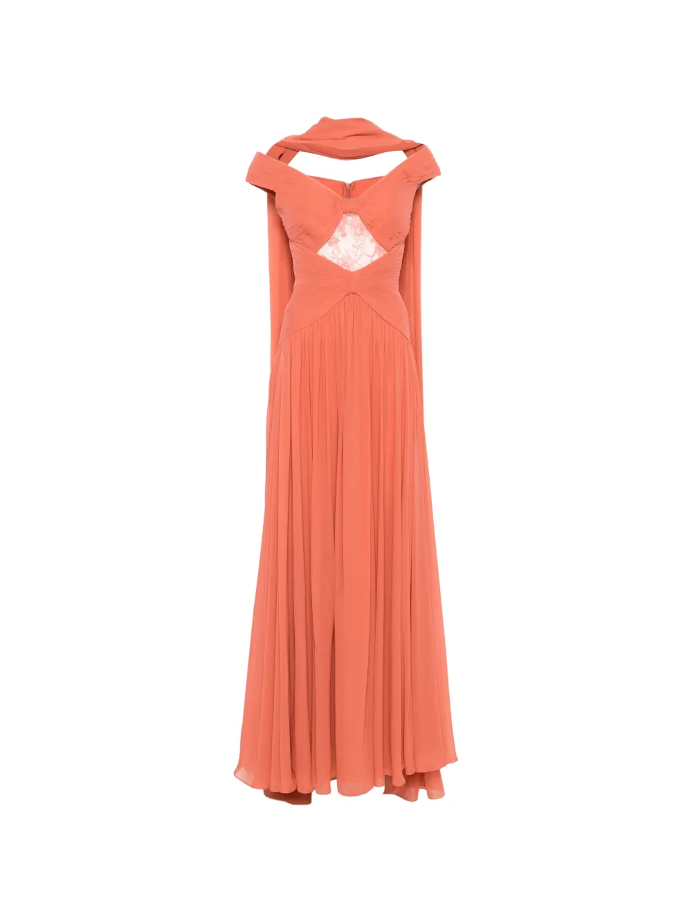 Elie Saab Abito da sera con inserti in pizzo - Arancione