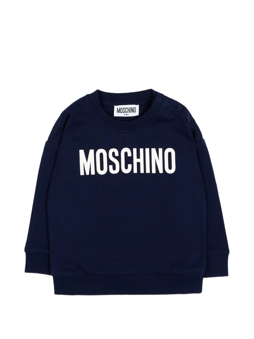 Moschino Kids logo crew-neck sweatshirt - Blu