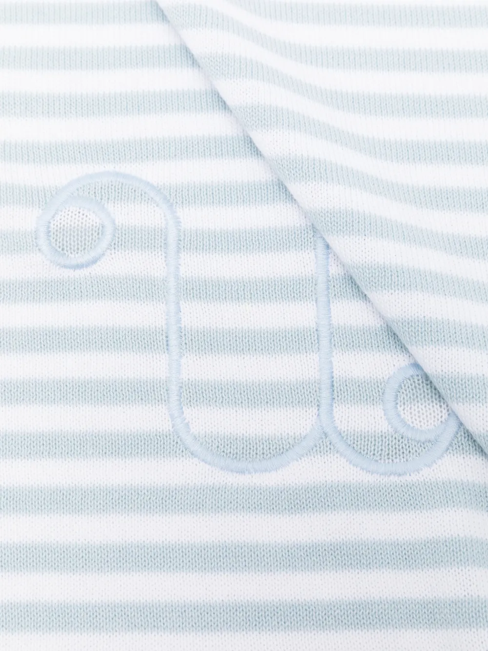  Nanan Striped Cotton Blanket - Blue 