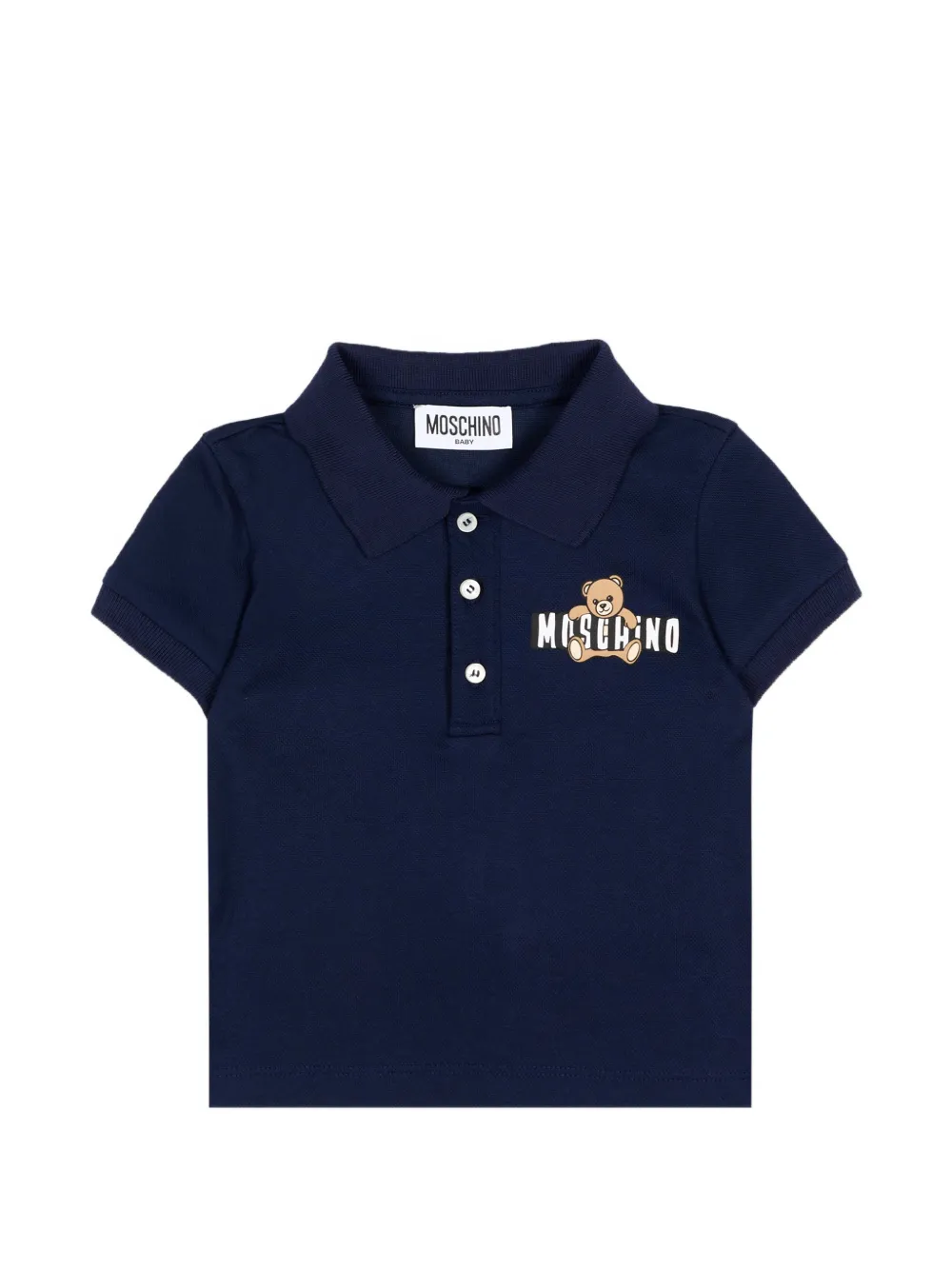 Moschino Kids teddy-graphic short-sleeve polo shirt - Blu